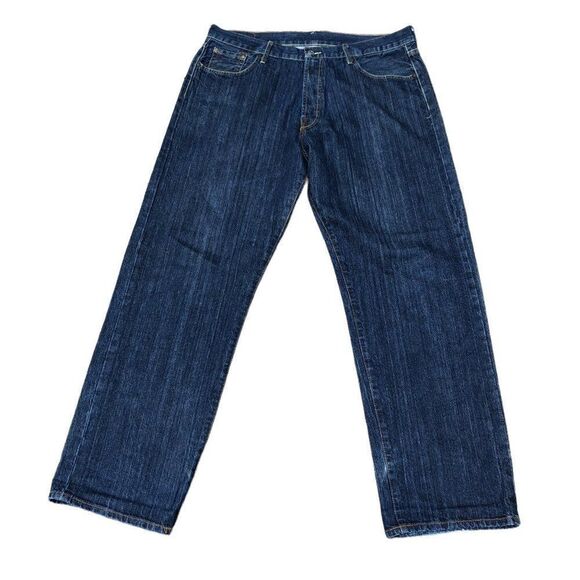 RARE Evisu Embroidered Jeans Size 40 BIG LOGO Blue - Picture 4 of 13